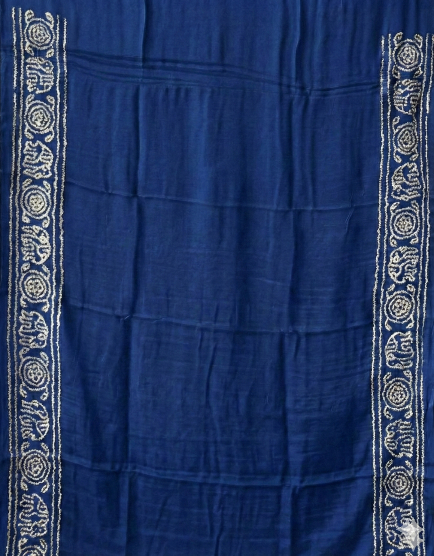Midnight Black and Royal Blue Pure Gajji Silk Bandhani Saree