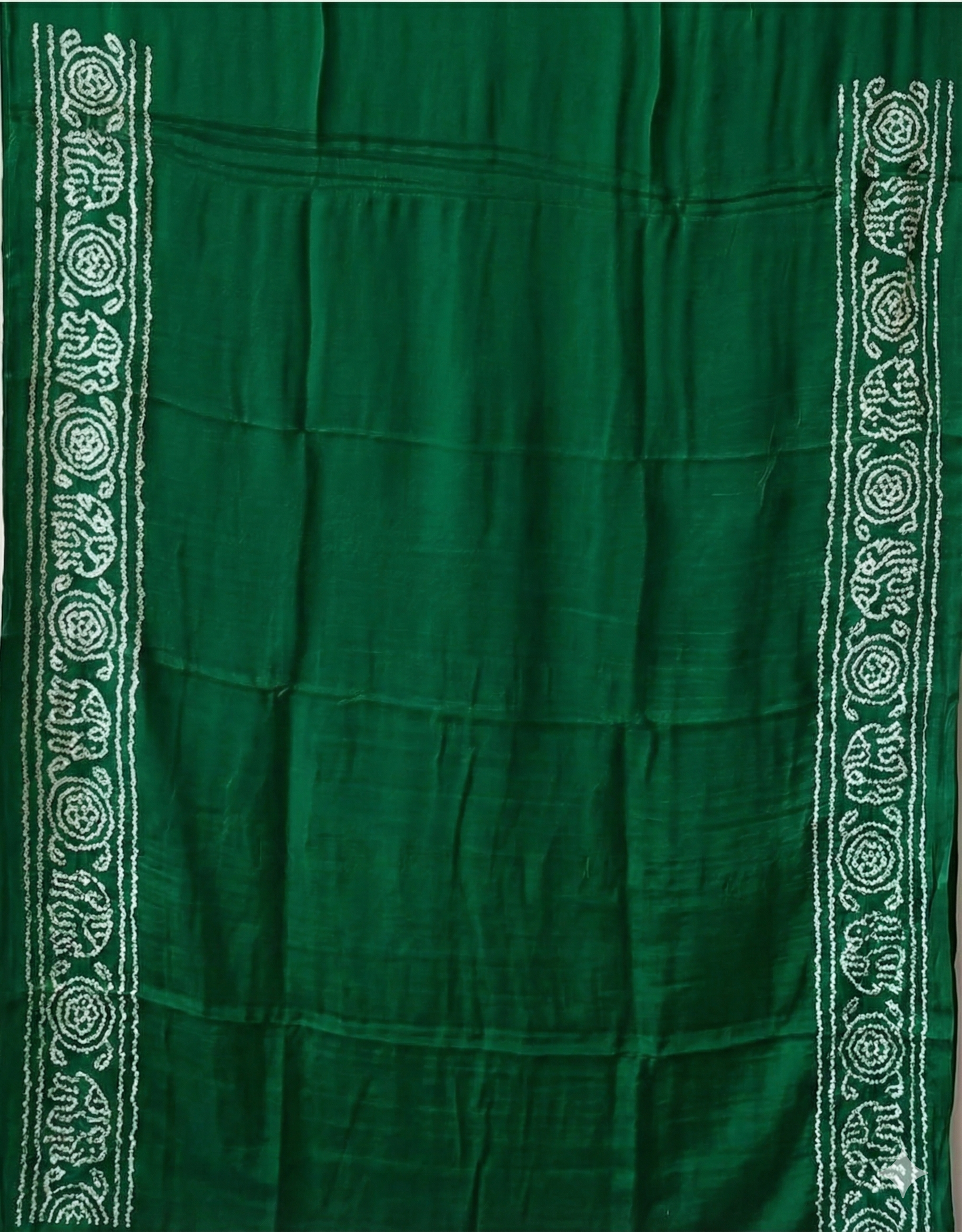 Vibrant Pure Gajji Silk Bandhani Saree in Yellow and Green