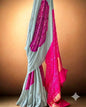 Elegant Silver-Grey and Magenta Pure Gajji Silk Bandhani Saree