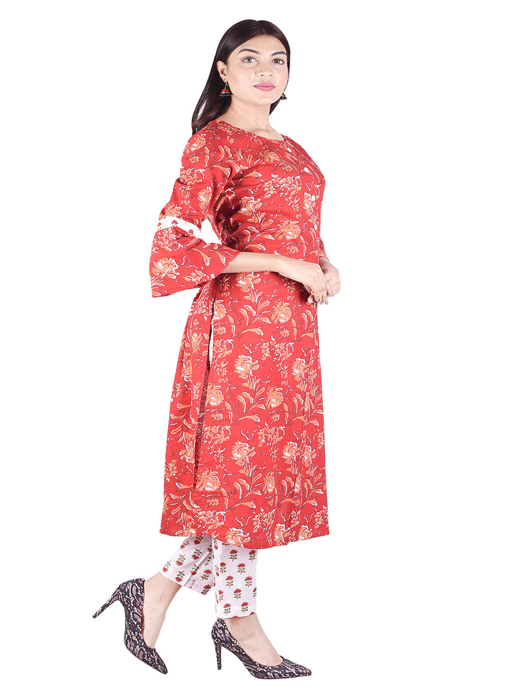 Printed Cotton Straight Kurti With Pant