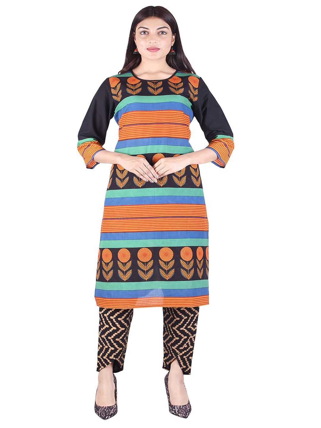 Printed Cotton Straight Kurti