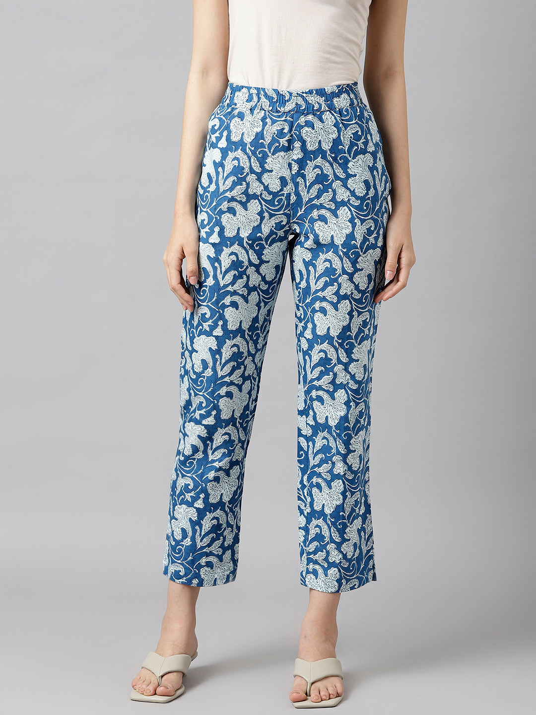 Indigo Printed Pocket Pants