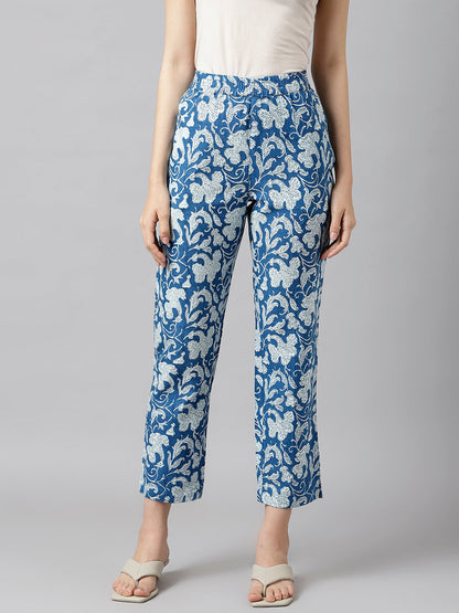 Indigo Printed Pocket Pants