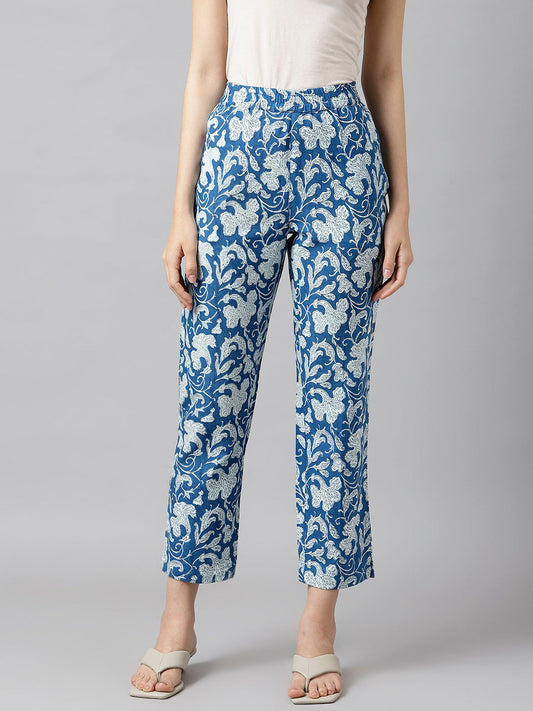 Indigo Printed Pocket Pants