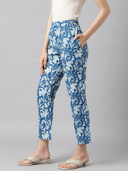 Indigo Printed Pocket Pants