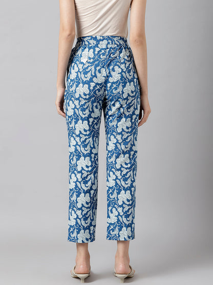 Indigo Printed Pocket Pants