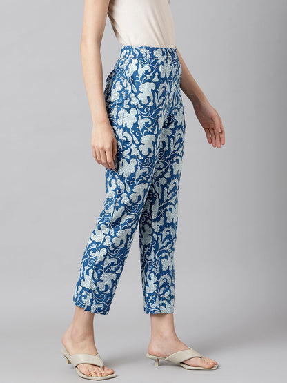 Indigo Printed Pocket Pants