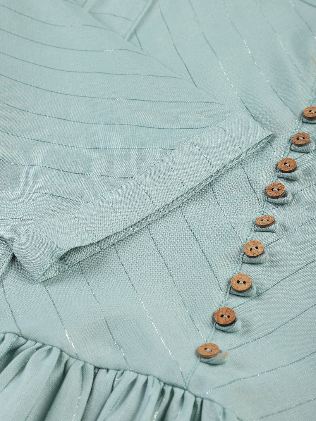 Green Soild Woven Empire Top