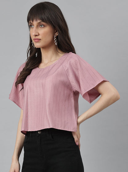 Mauve Lurex Short Top
