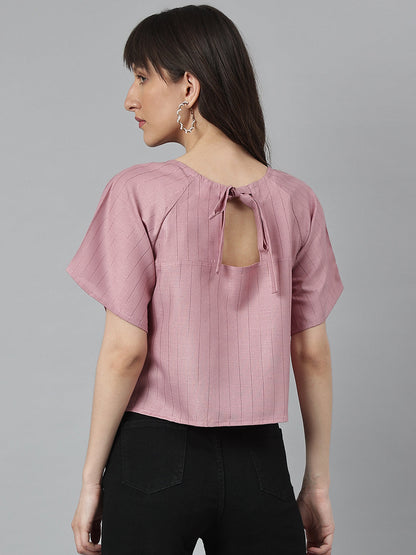 Mauve Lurex Short Top