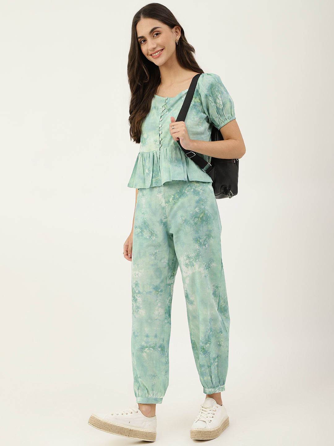 Green Tie-Dye Empire Top