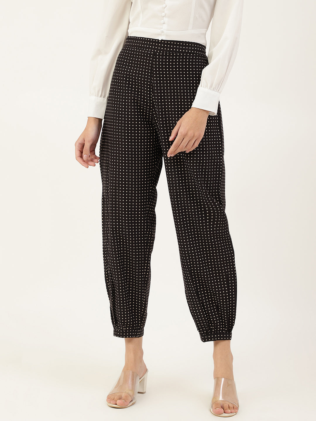 Black Polka Afghani Pant