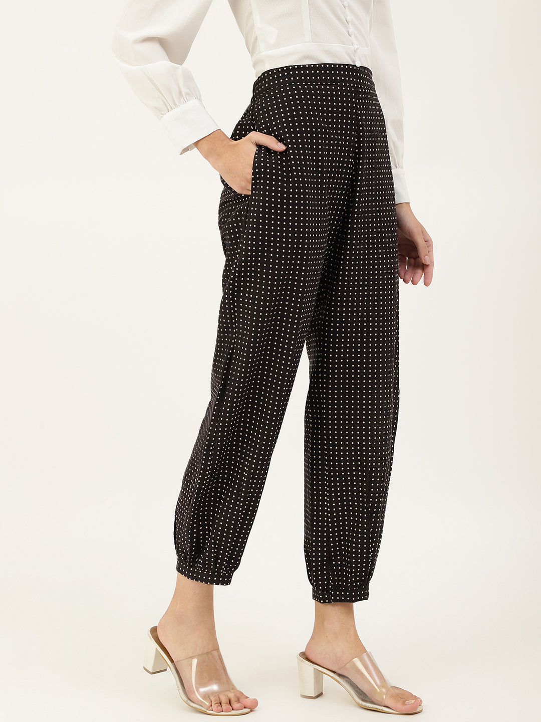 Black Polka Afghani Pant