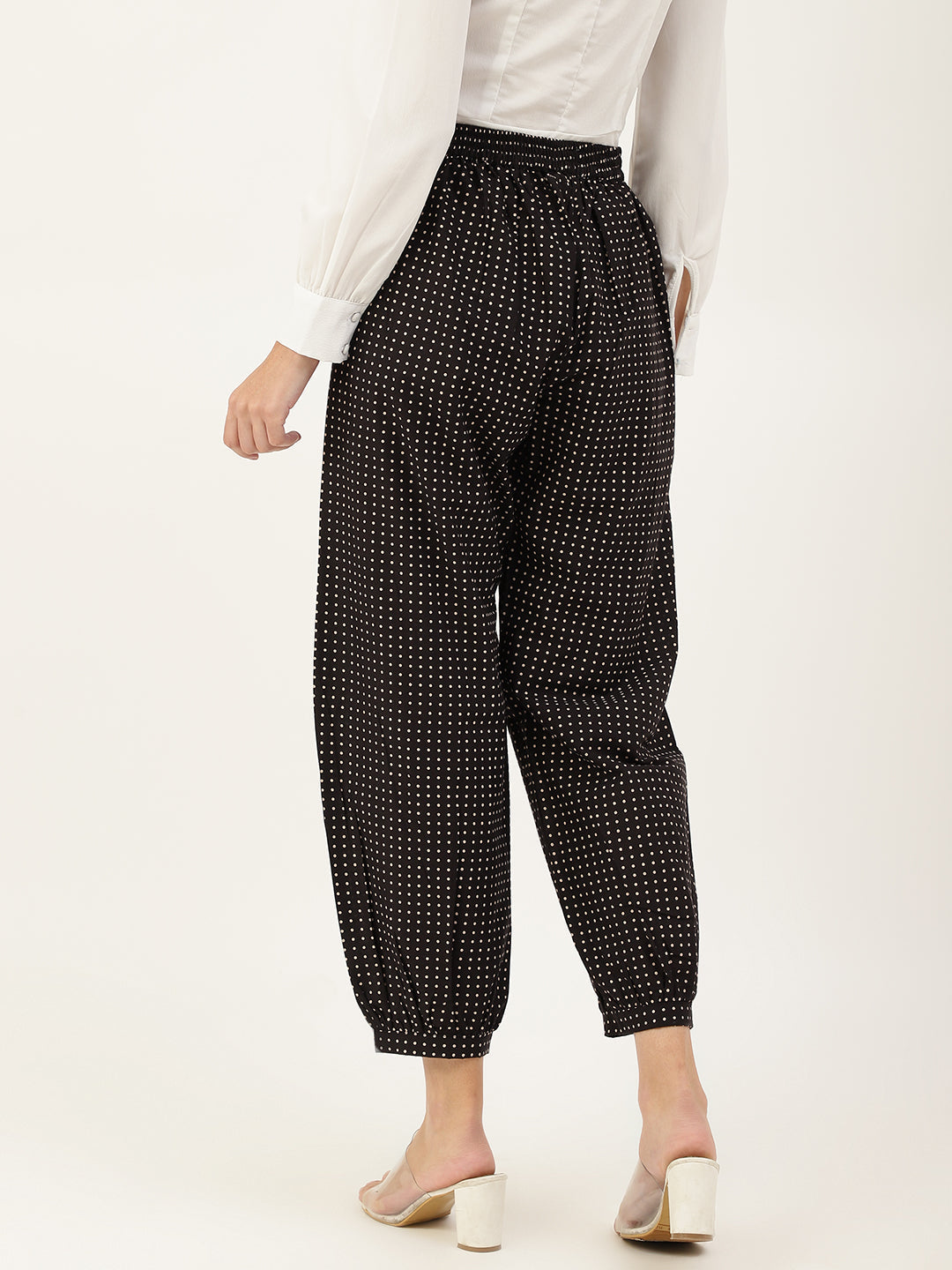 Black Polka Afghani Pant