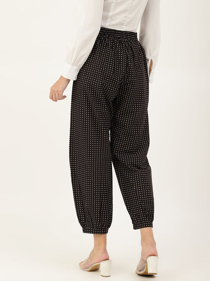 Black Polka Afghani Pant