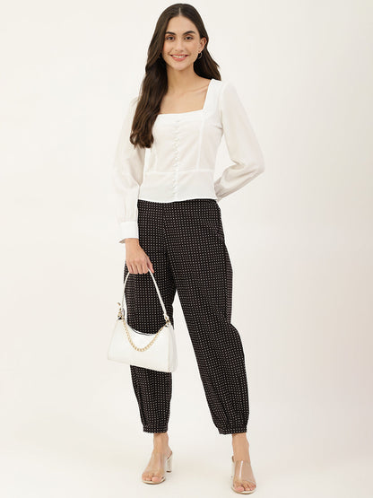 Black Polka Afghani Pant