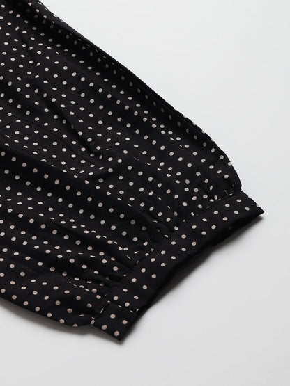 Black Polka Afghani Pant