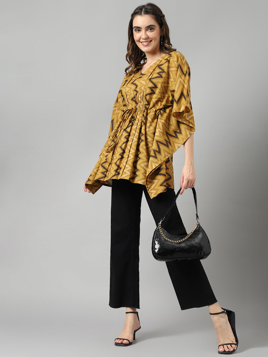 Beautiful Cotton Chevron Print Kaftan Top