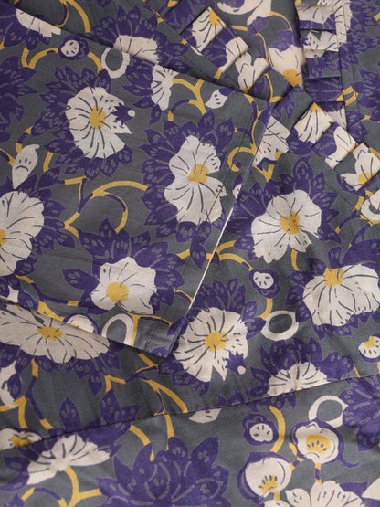 Grey Printed Wrap Dress