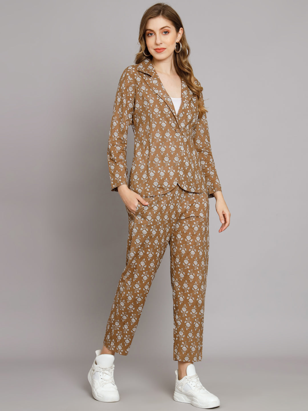 Brown Blazer Trouser Co-Ord Set