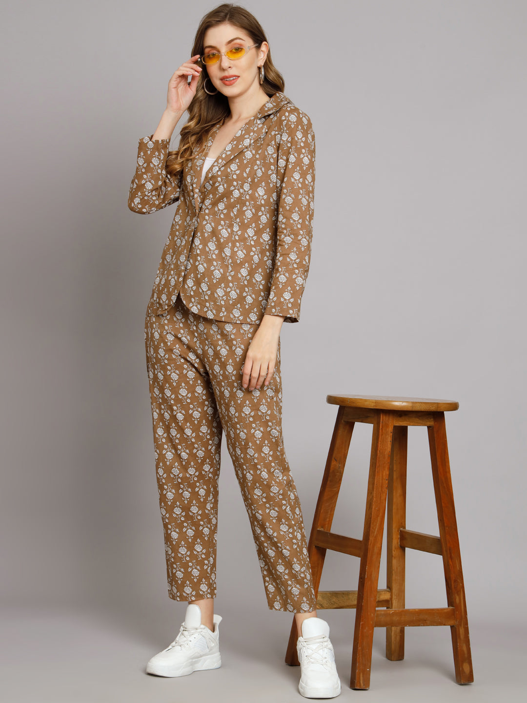 Brown Blazer Trouser Co-Ord Set