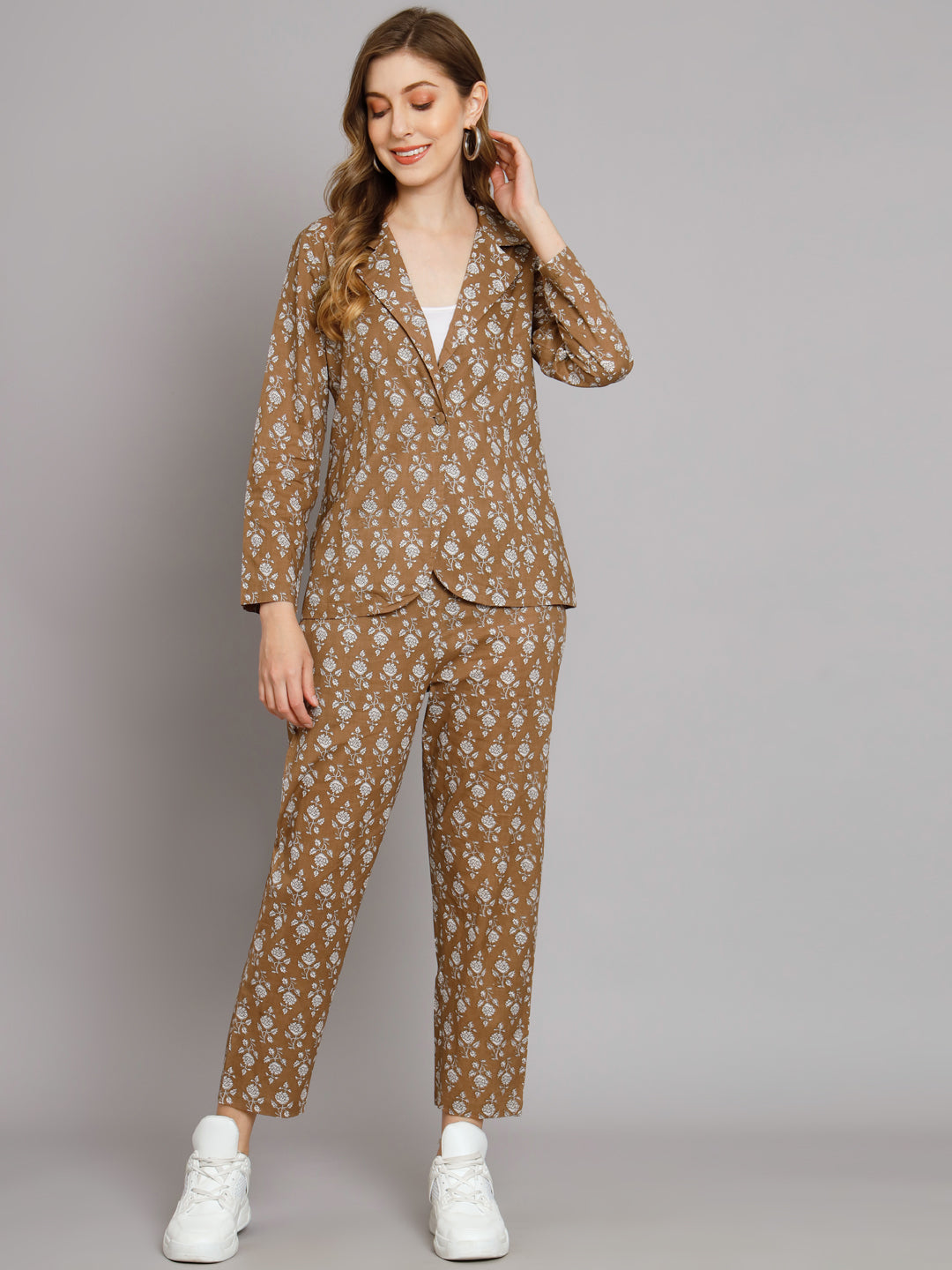 Brown Blazer Trouser Co-Ord Set