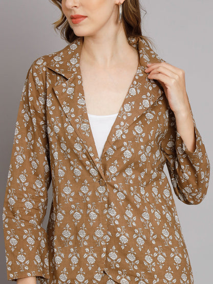 Brown Blazer Trouser Co-Ord Set