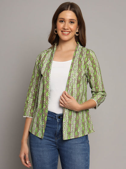 Green Cotton Jacket Shrug