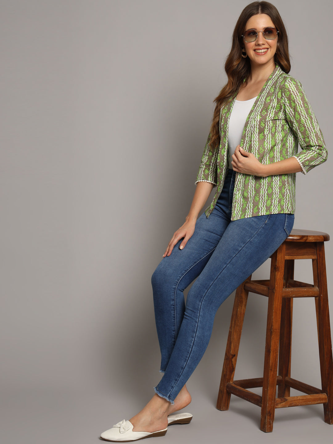 Green Cotton Jacket Shrug