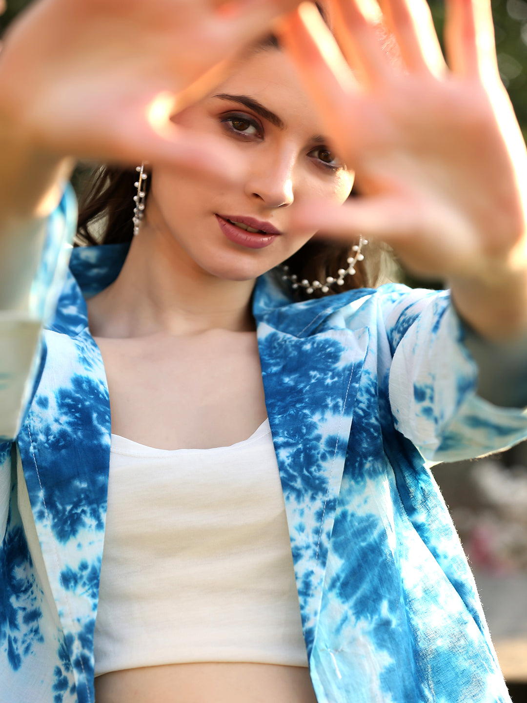 Blue Cotton Print Co-Ord Set