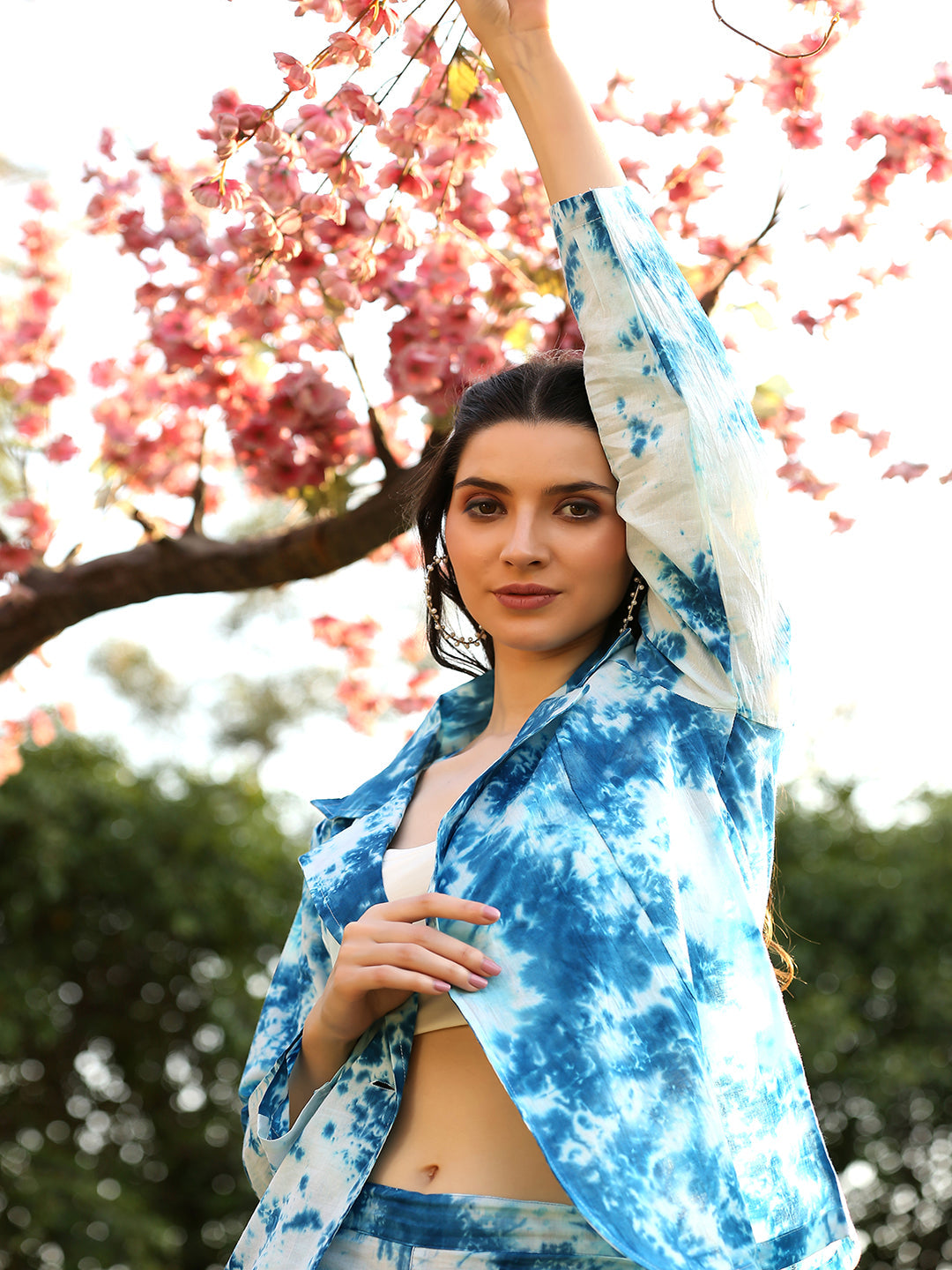 Blue Cotton Print Co-Ord Set