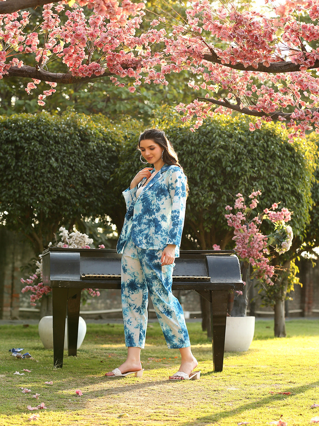 Blue Cotton Print Co-Ord Set