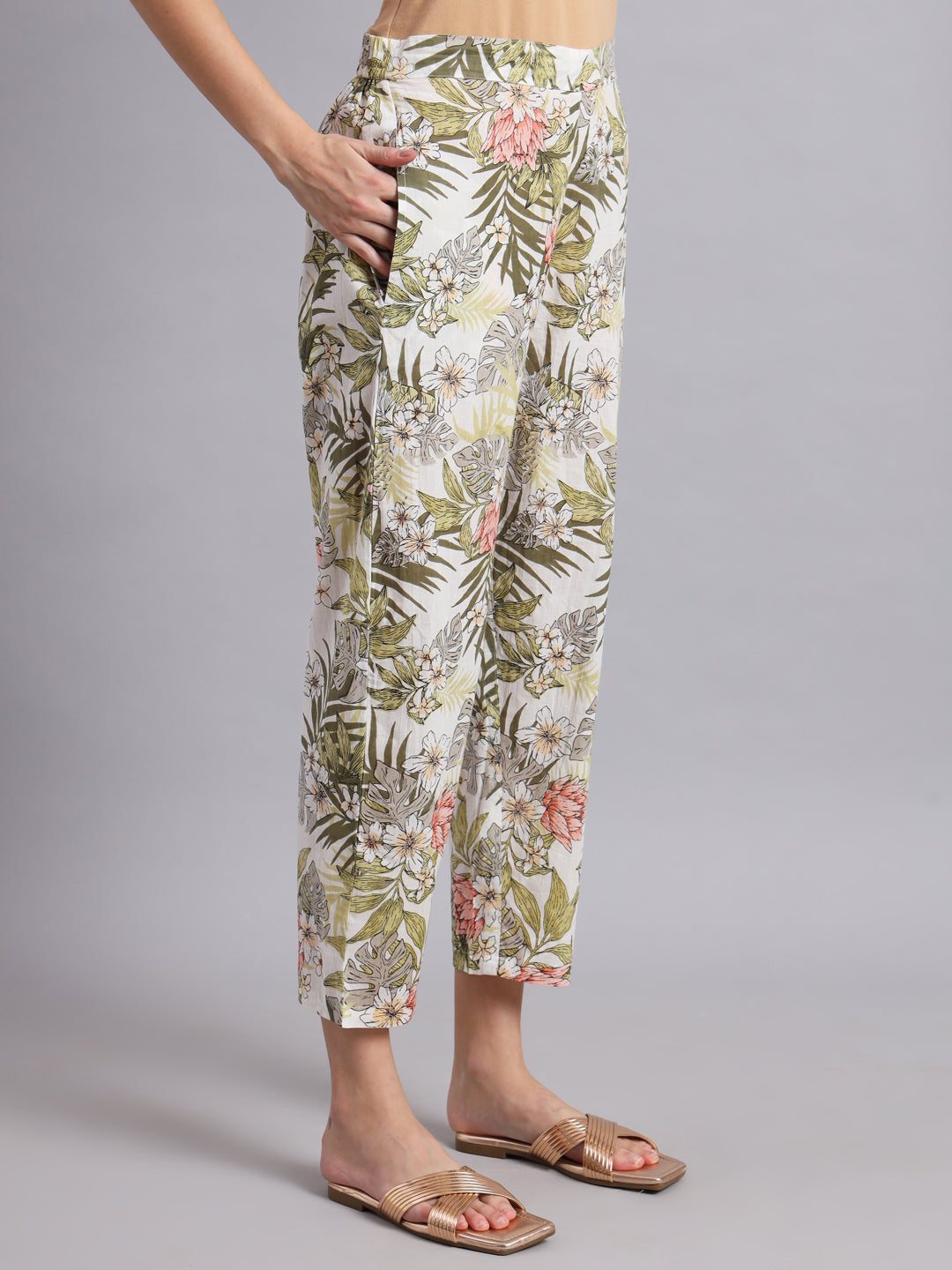 Tropical Print Cotton Shirt & Pant  Co-Ord Set