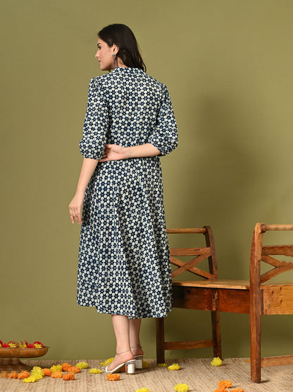 Ocean Flared Pocket Dress