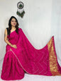 Pure Modal Silk Bandhej Sarees with Lagadi Patta