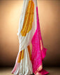 Radiant Heritage: Pure Gajji Silk Rai Bandhej Saree in Ivory