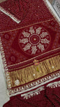Royal Maroon Gajji Silk Saree with 'Raasmandal Motif & Zari Lagdi Patta