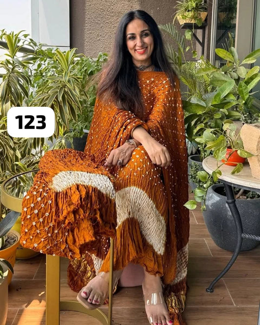 3 Piece Exclusive Modal silk unstitched suit in pure modal silk, 2.5 Mtrs each.