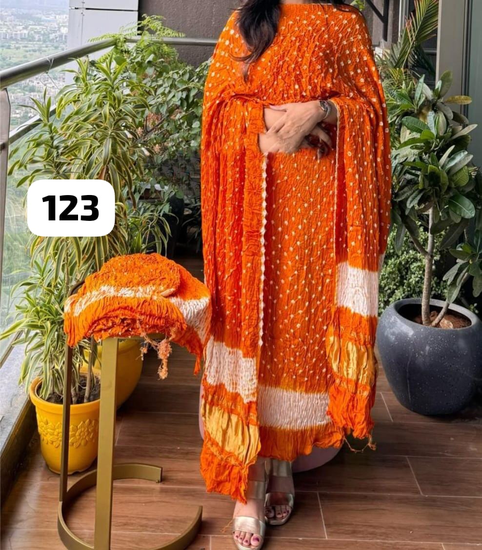 3  Piece Exclusive Modal silk unstitched suit in pure modal silk, 2.5 Mtrs each.