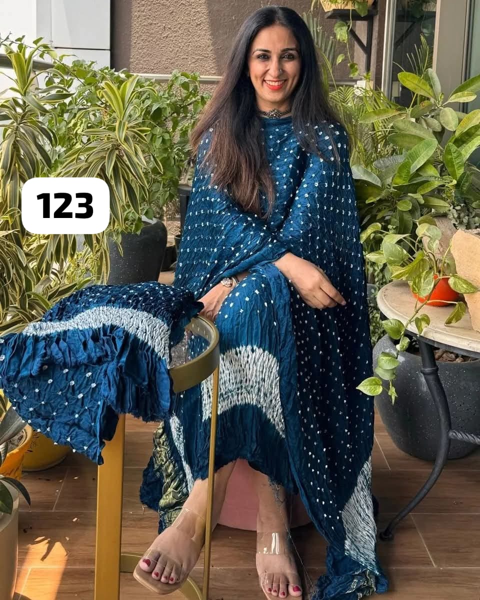 3 Piece Exclusive Modal silk unstitched suit in pure modal silk, 2.5 Mtrs each.