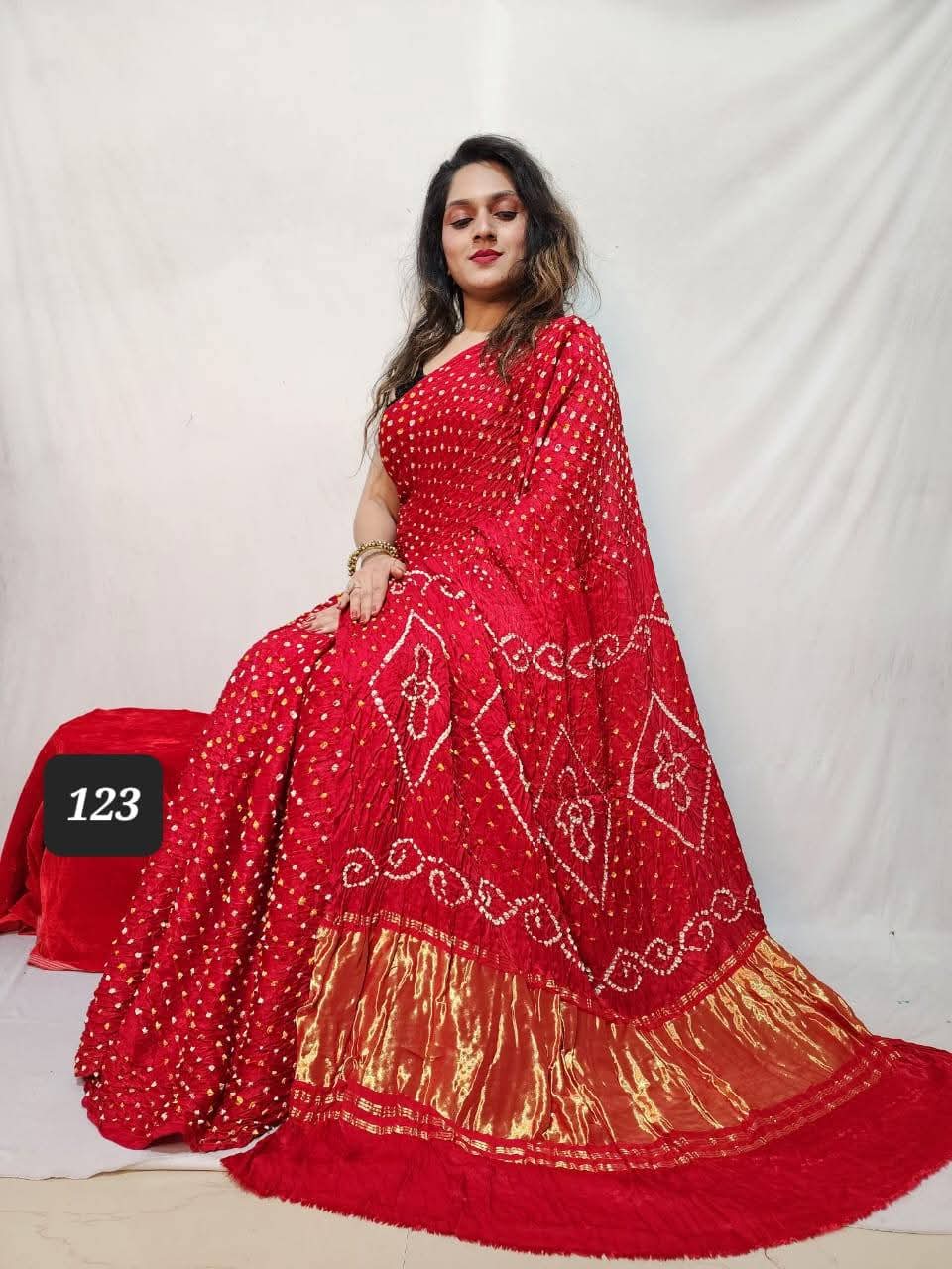 Pure Modal Silk Bandhej Sarees