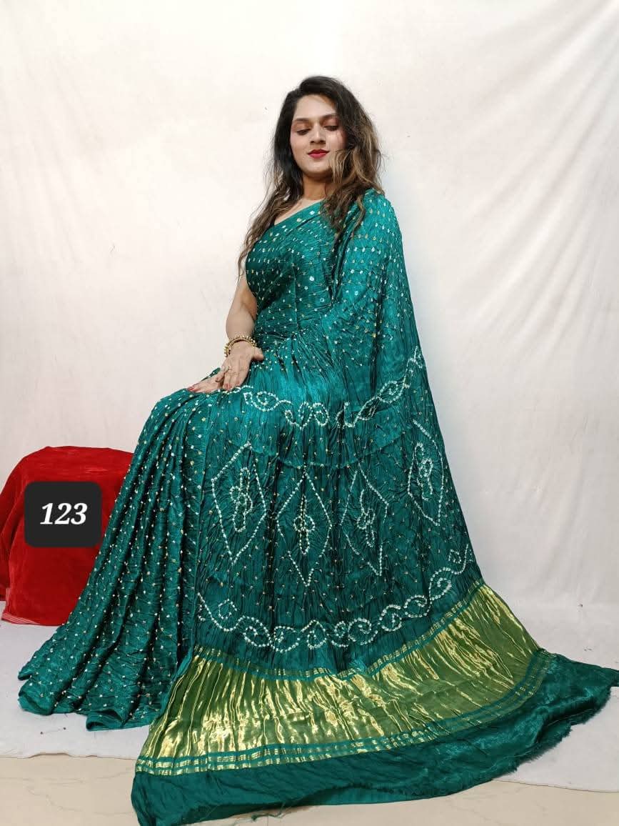 Pure Modal Silk Bandhej Sarees