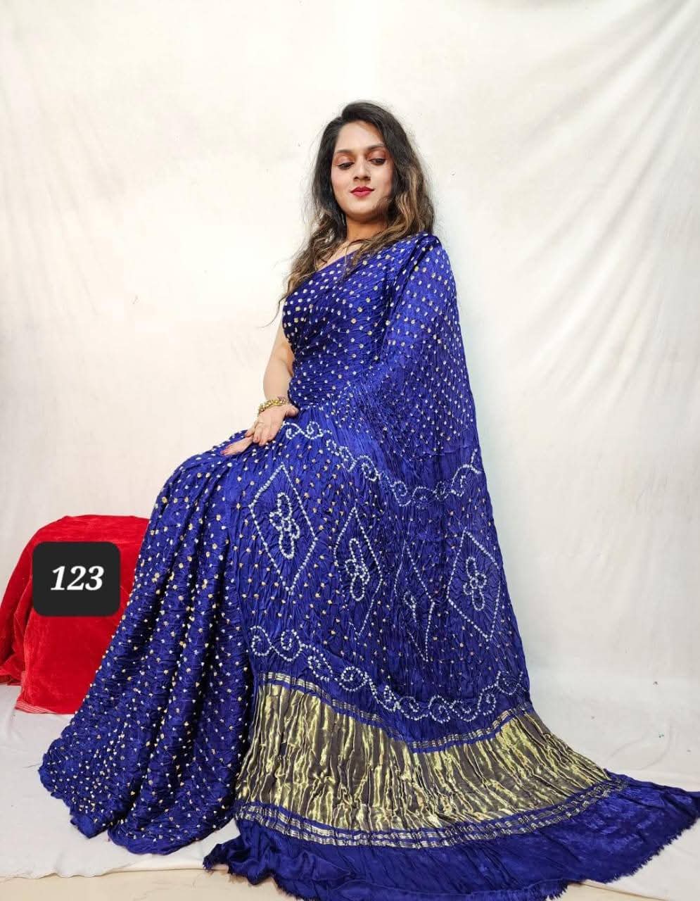 Pure Modal Silk Bandhej Sarees