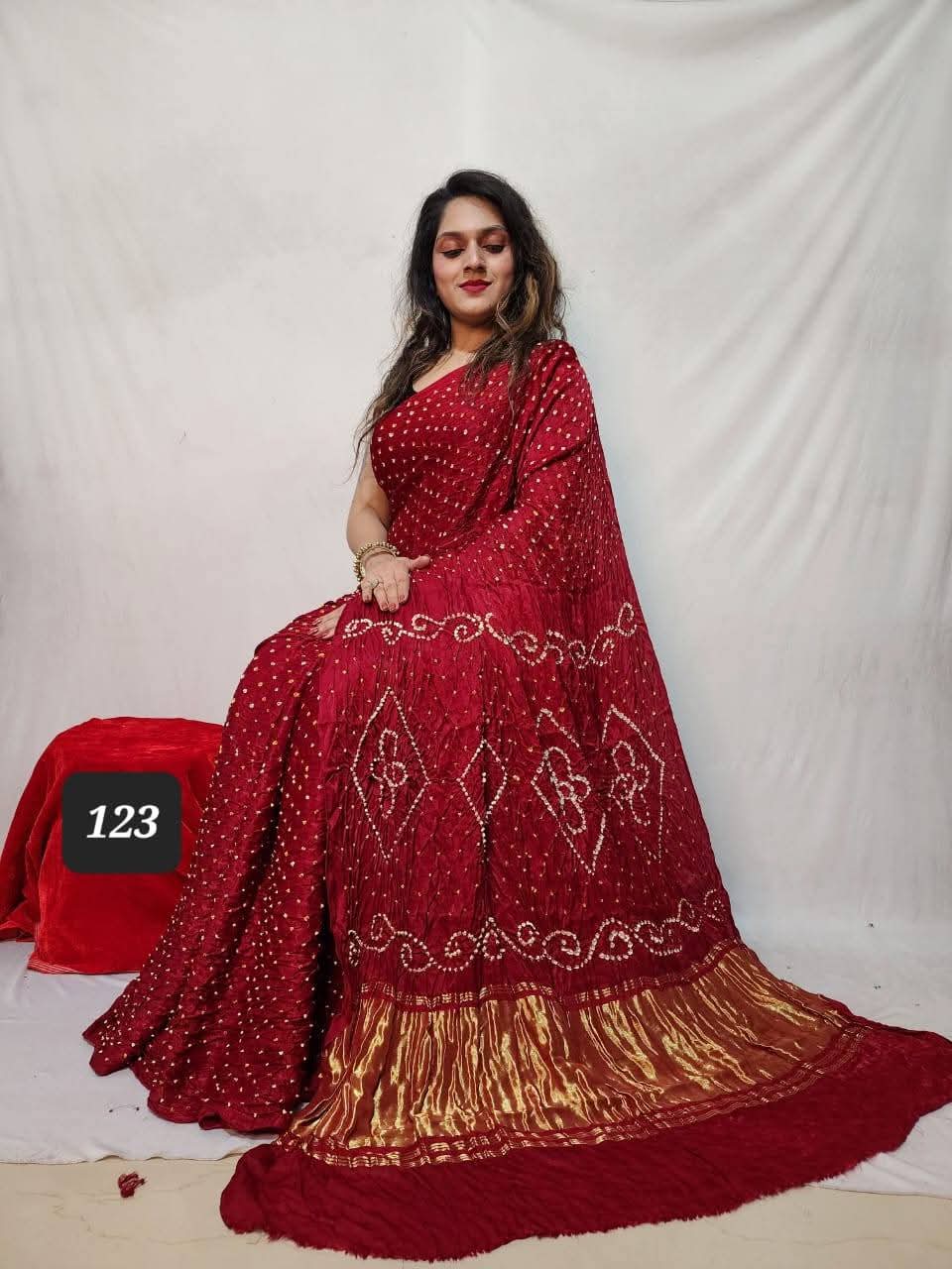 Pure Modal Silk Bandhej Sarees