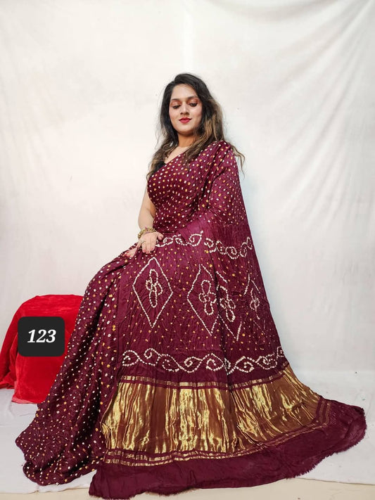 Pure Modal Silk Bandhej Sarees