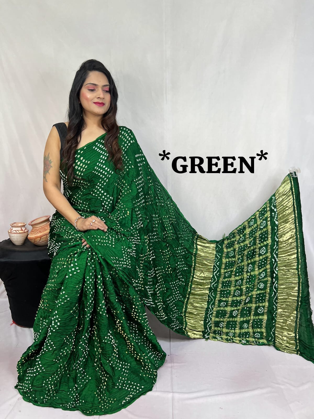 Pure Modal Silk Bandhej Sarees