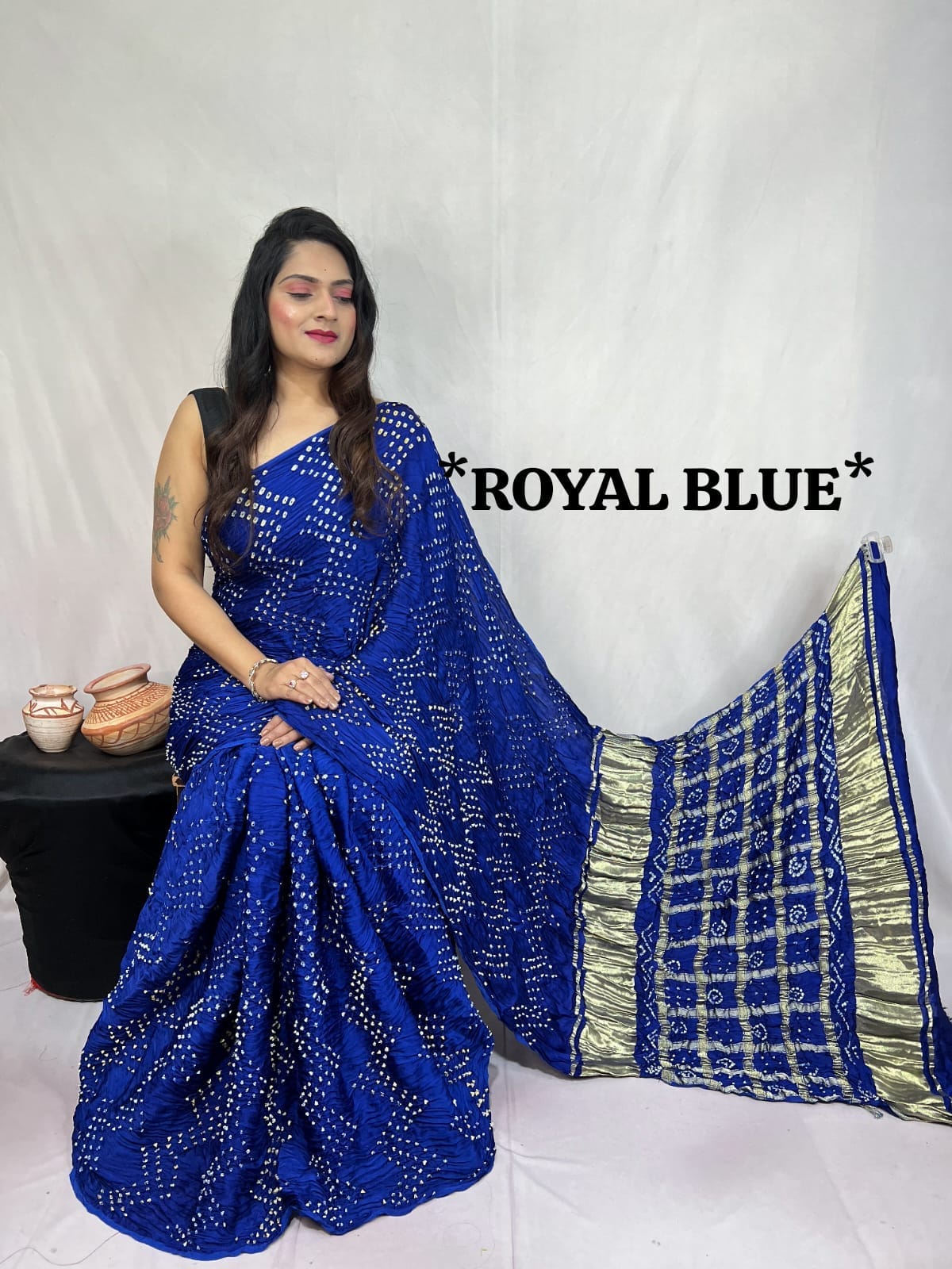 Pure Modal Silk Bandhej Sarees