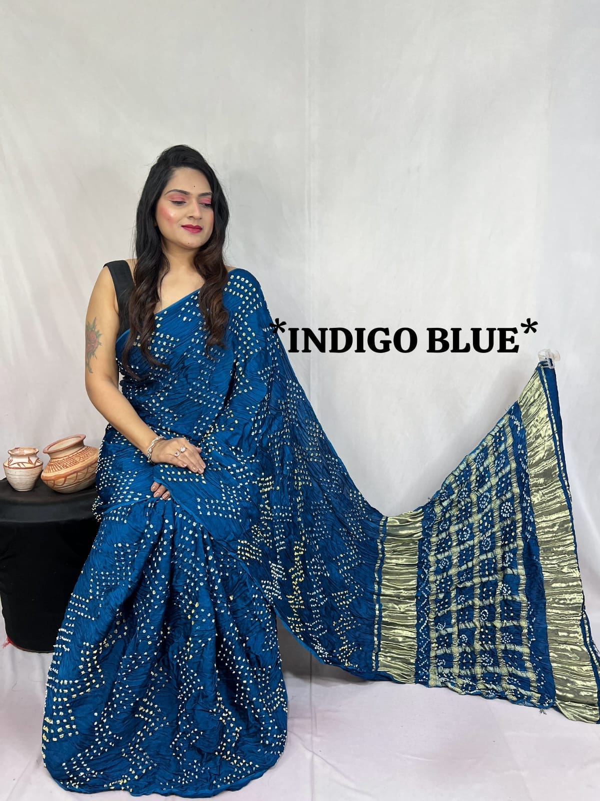 Pure Modal Silk Bandhej Sarees