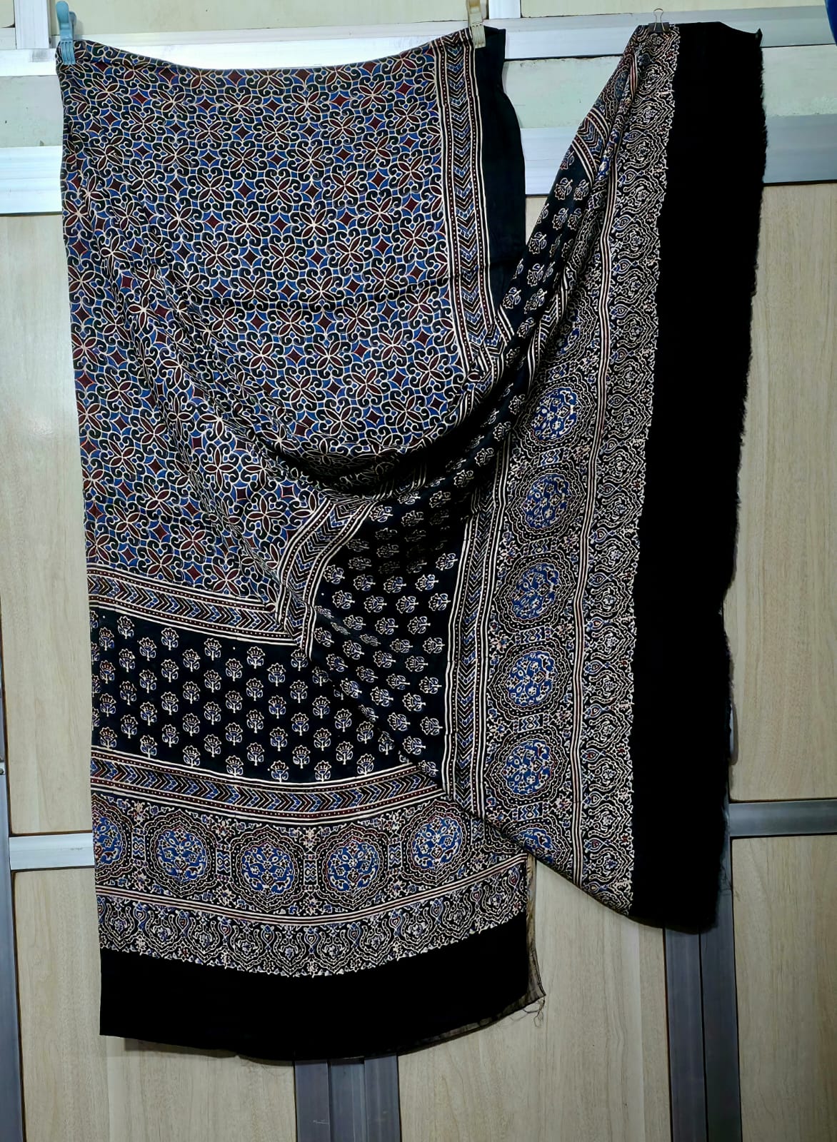Pure Moda Silk Ajarakh Print Dupatta