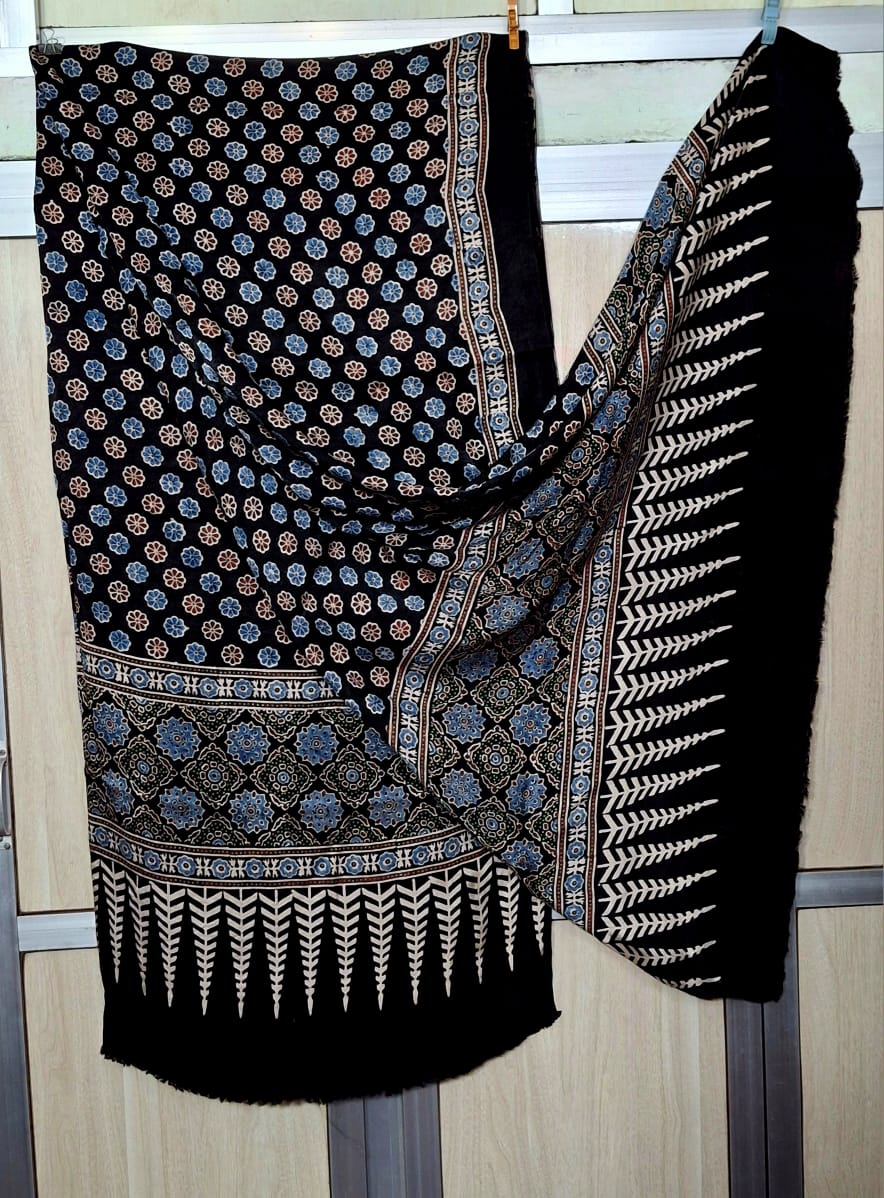 Pure Moda Silk Ajarakh Print Dupatta